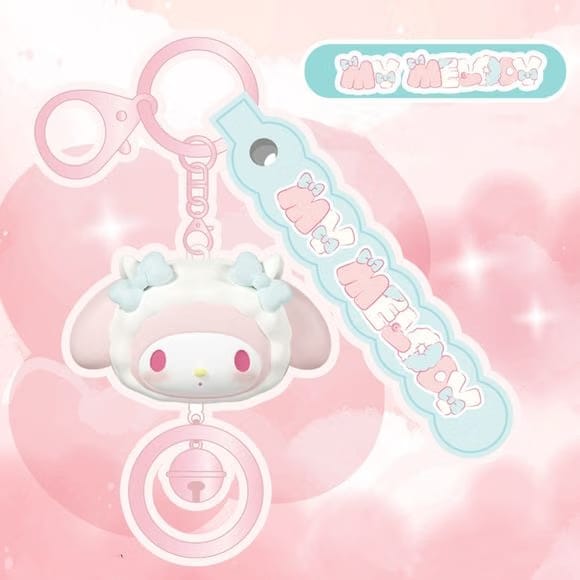 Langbowang Holly Box Sanrio Characters Fluffy Bear Vinyl Keychain - My Melody