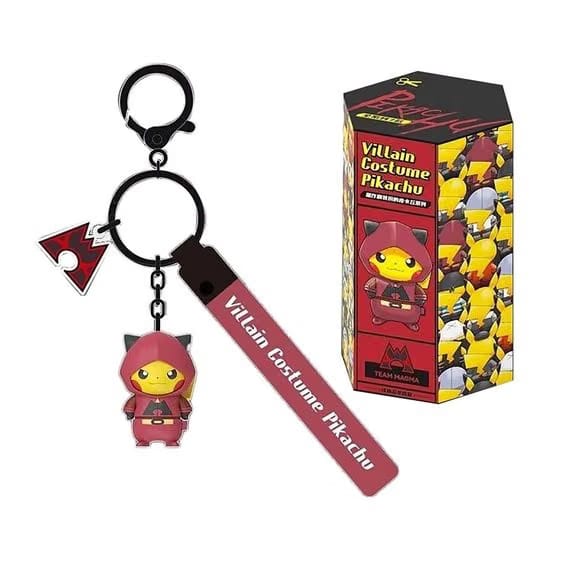Langbowang Pokemon Villain Costume Pikachu Series Figure Keychain - Team Magma