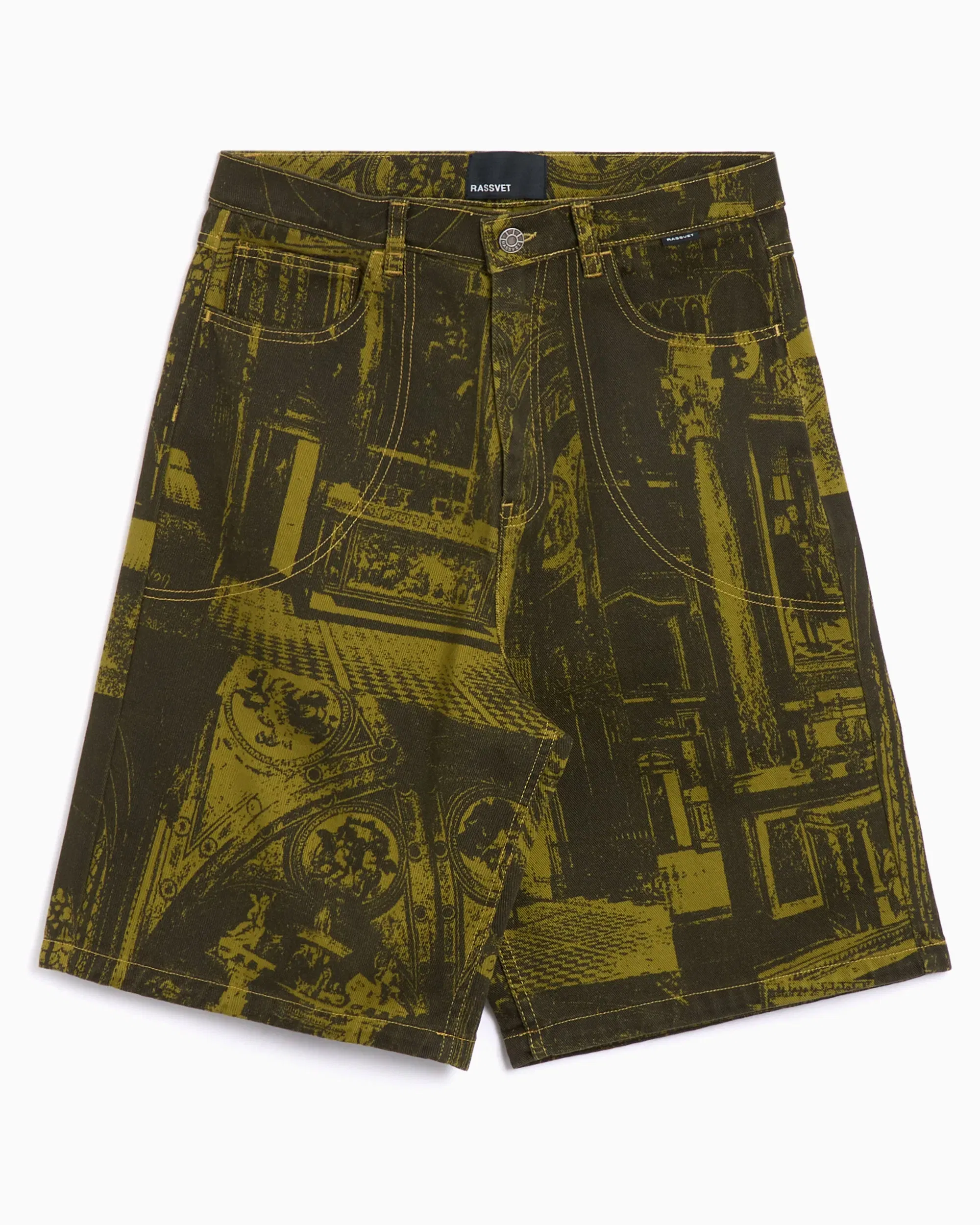RASSVET Pantalones cortos Rassvet Castle Printed Men's Denim Shorts para hombre