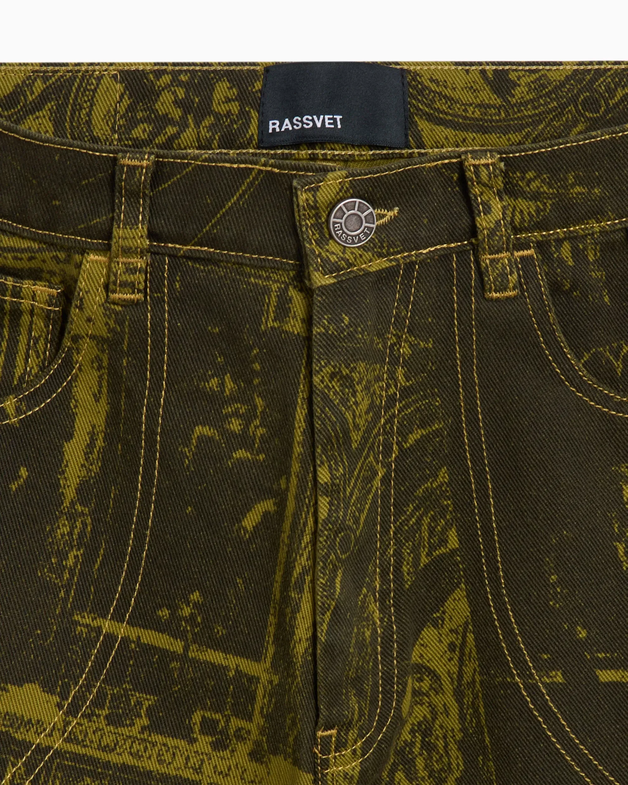 RASSVET Pantalones cortos Rassvet Castle Printed Men's Denim Shorts para hombre