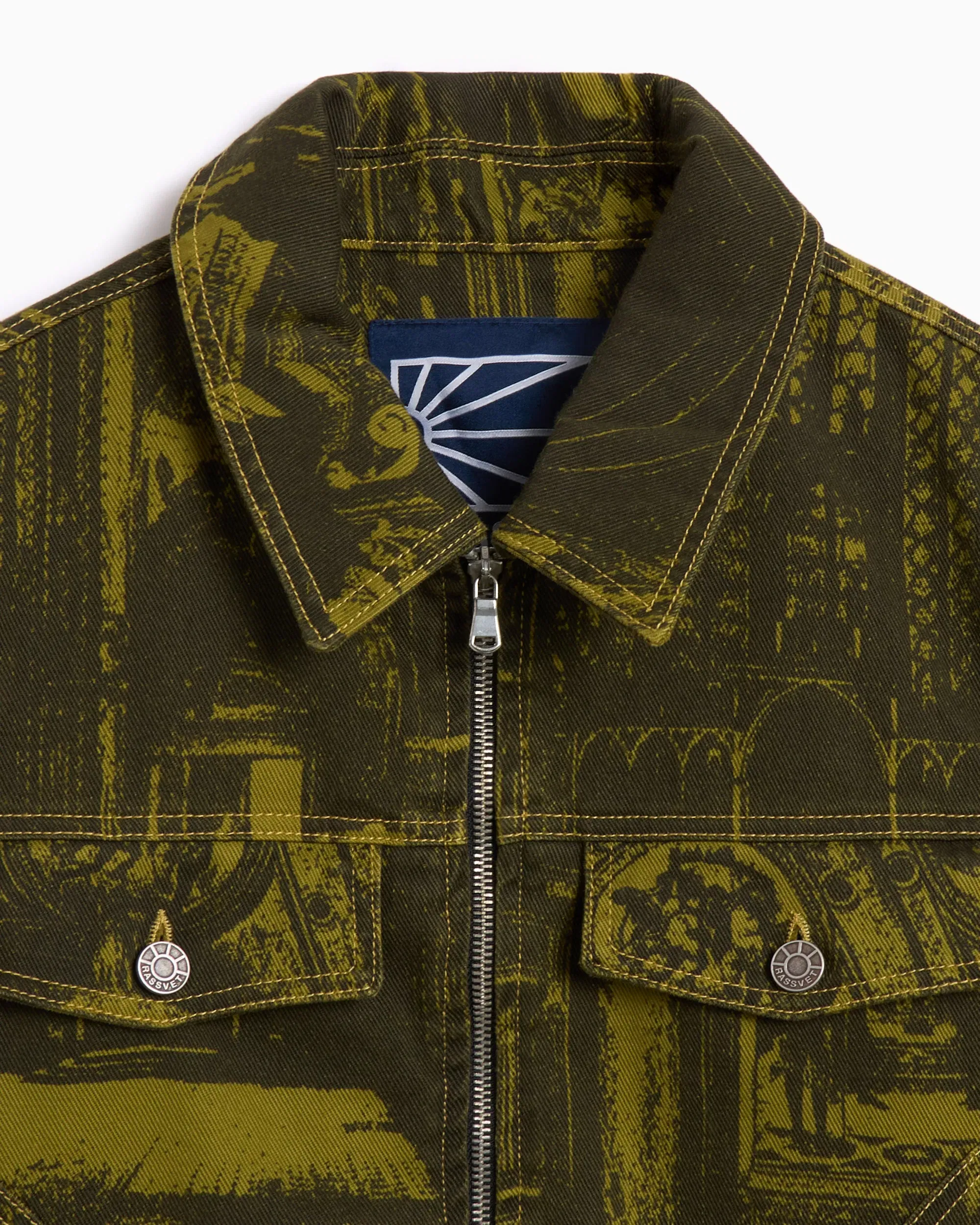 RASSVET Chaqueta vaquera Rassvet Printed Castle Men's Denim Jacket para hombre