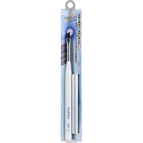 GodHand EBRSUP-NM Brushwork Softest Hobby Angular Paint Brush Medium w/ Cap