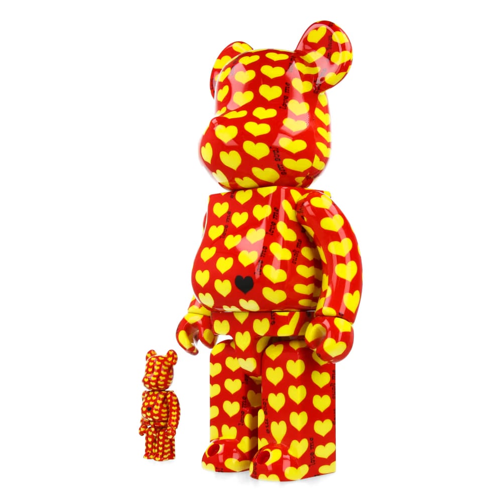 MEDICOM TOY 400% + 100% Bearbrick Yellow Heart Reverse Ver.