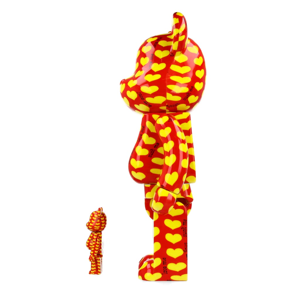 MEDICOM TOY 400% + 100% Bearbrick Yellow Heart Reverse Ver.