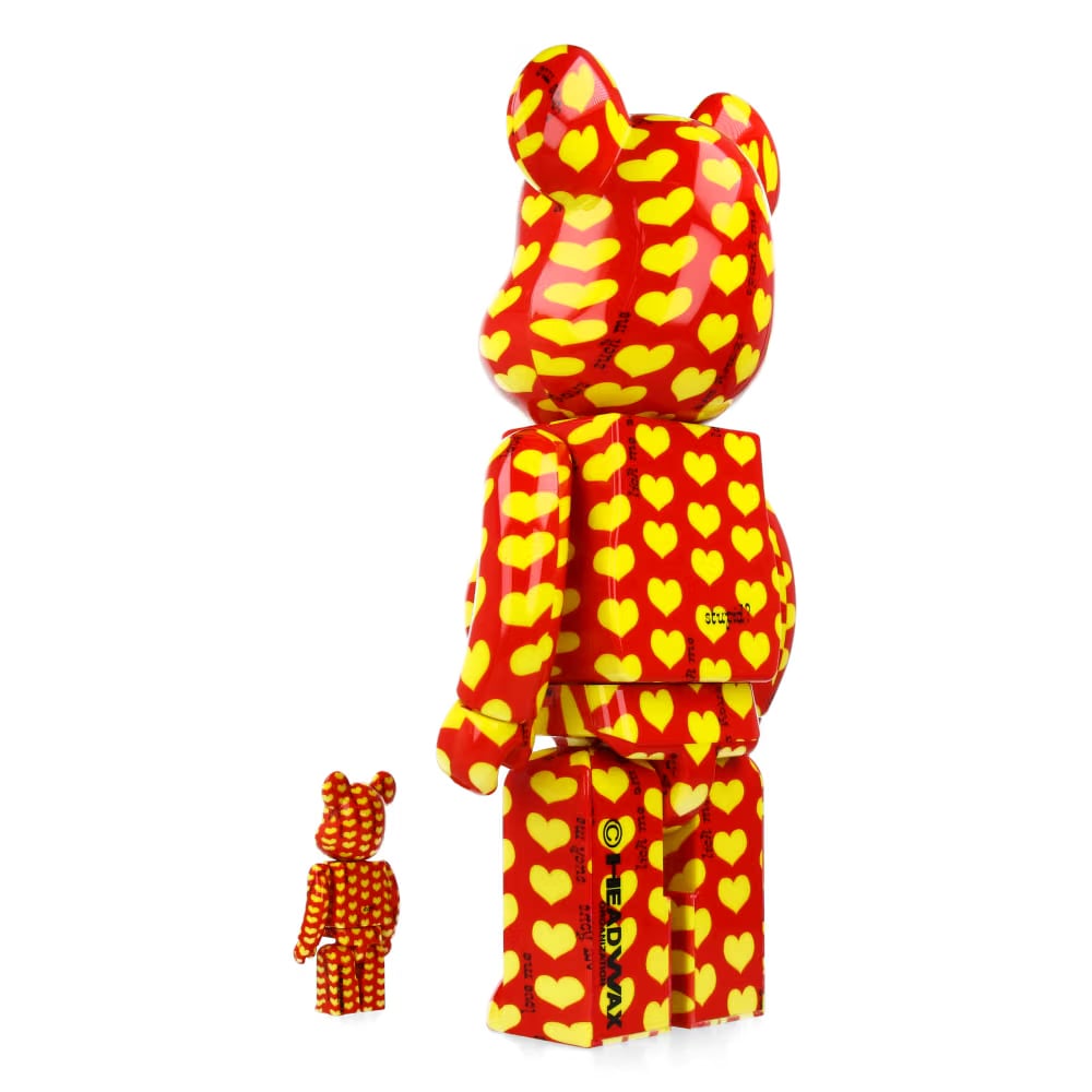 MEDICOM TOY 400% + 100% Bearbrick Yellow Heart Reverse Ver.