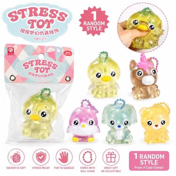 Alibaba Crystal Animal Squishy Keychain Sensory Squeeze Stress Toy