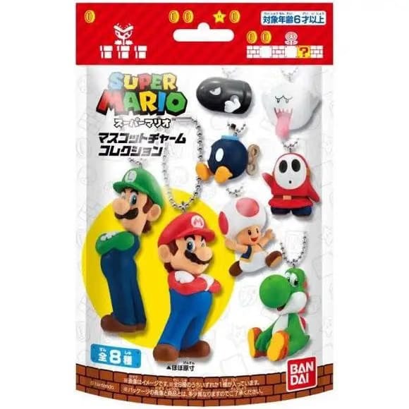 Bandai Shokugan Super Mario Mascot Charm Keychain Blind Bag - 1 Random