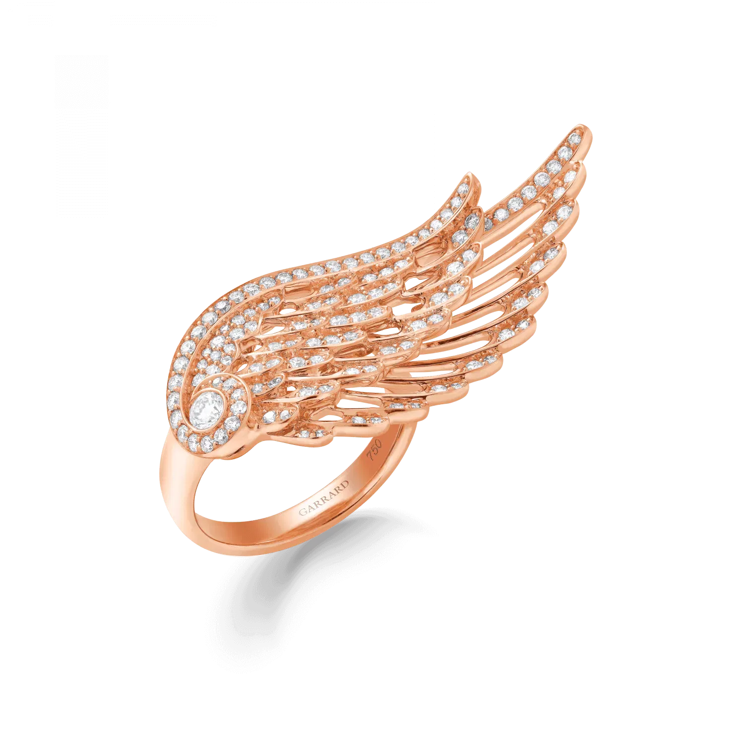 Garrard Wings Embrace Diamond Ring in 18K Rose Gold