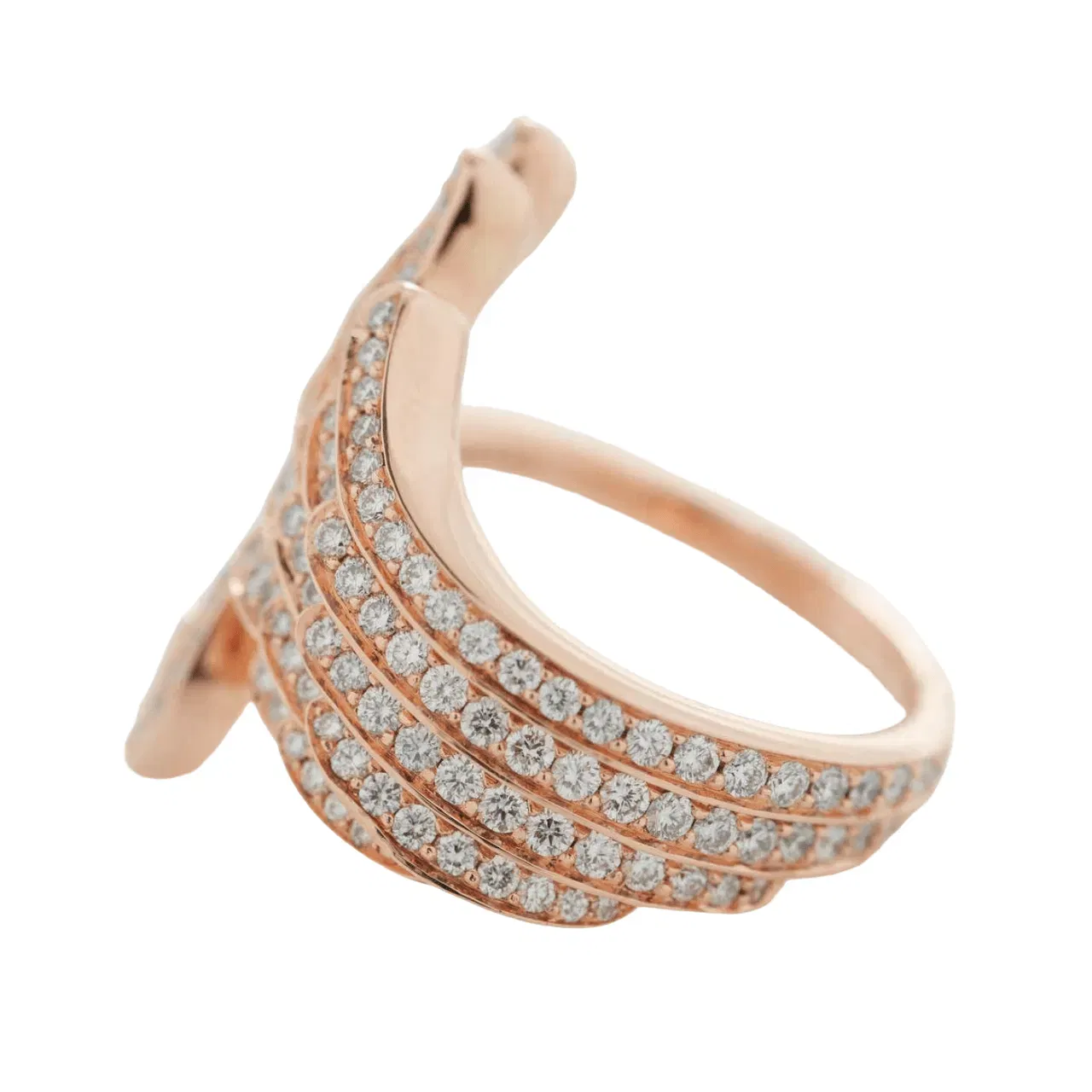Garrard Wings Embrace Diamond Ring in 18K Rose Gold