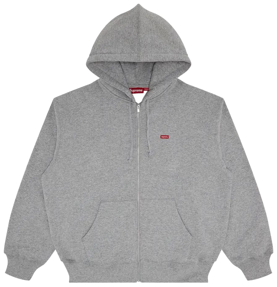 Supreme Small Box Zip Up Hooded Sweatshirt 'Grey' FW25