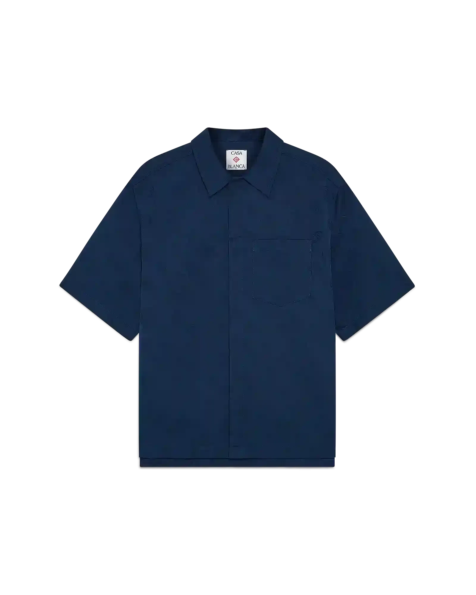 Casablanca Monogram Short Sleeve Shirt 'Navy'