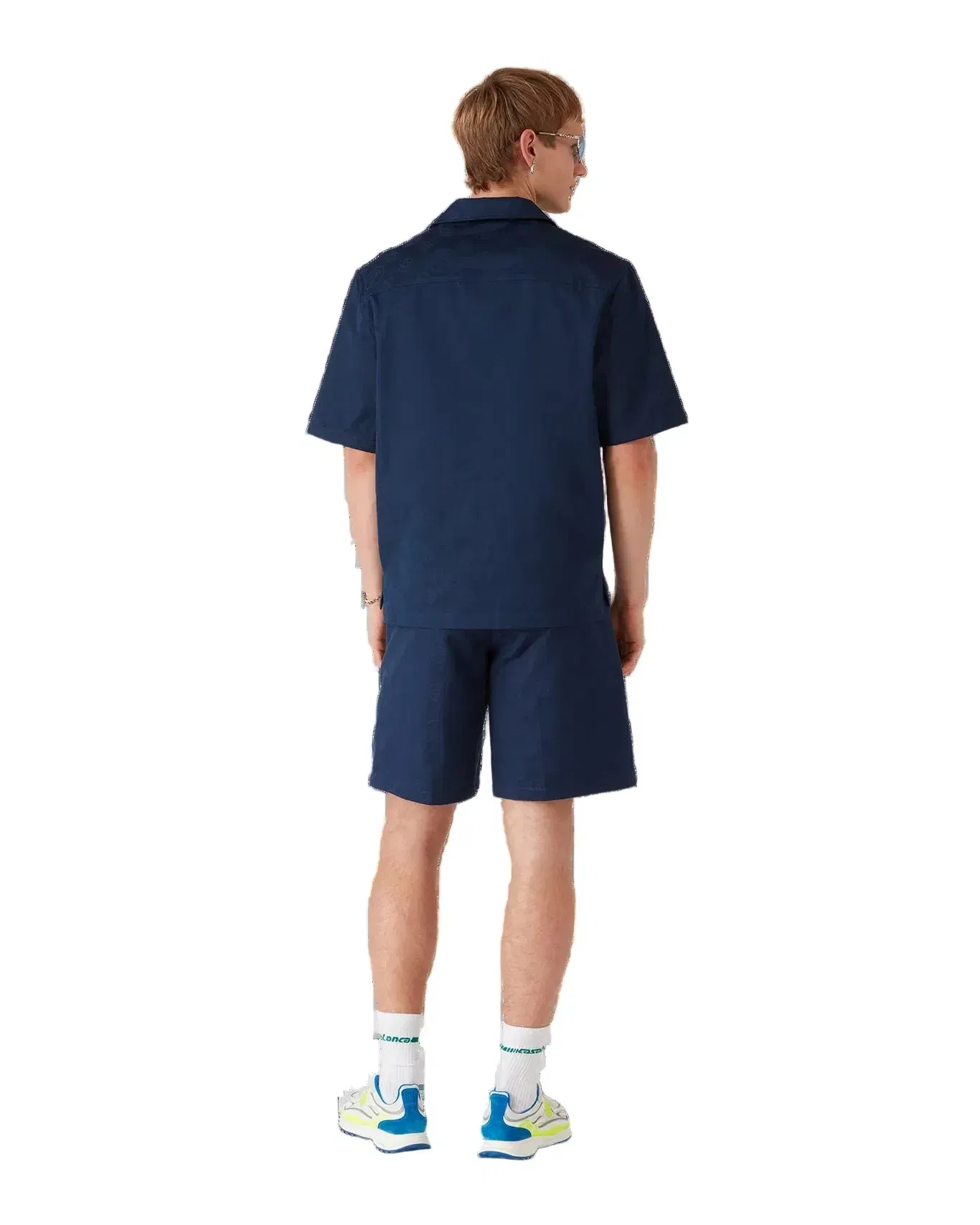 Casablanca Monogram Short Sleeve Shirt 'Navy'