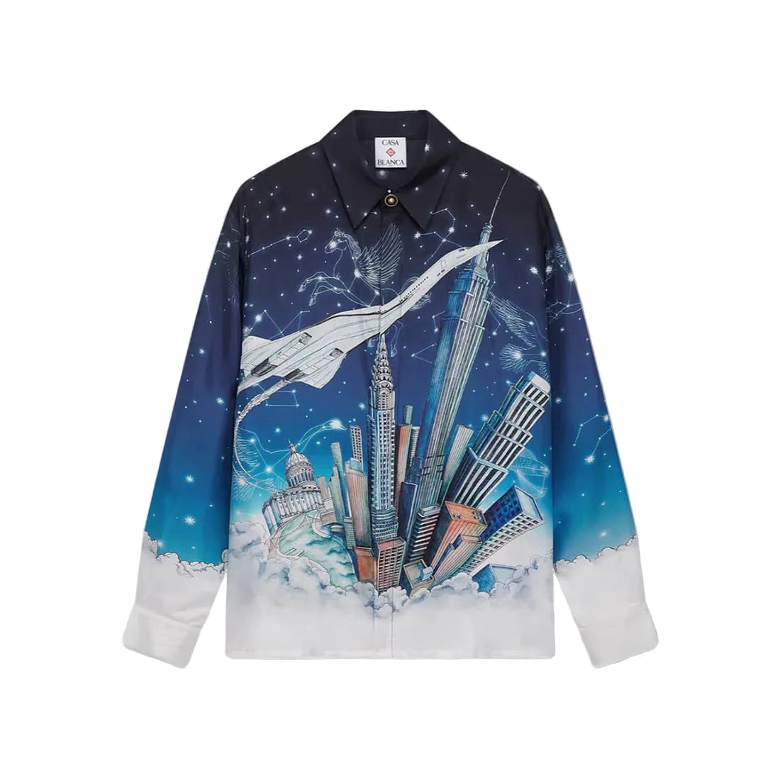 Casablanca Classic Long Silk Sleeve Shirt 'Vol De Nuit'