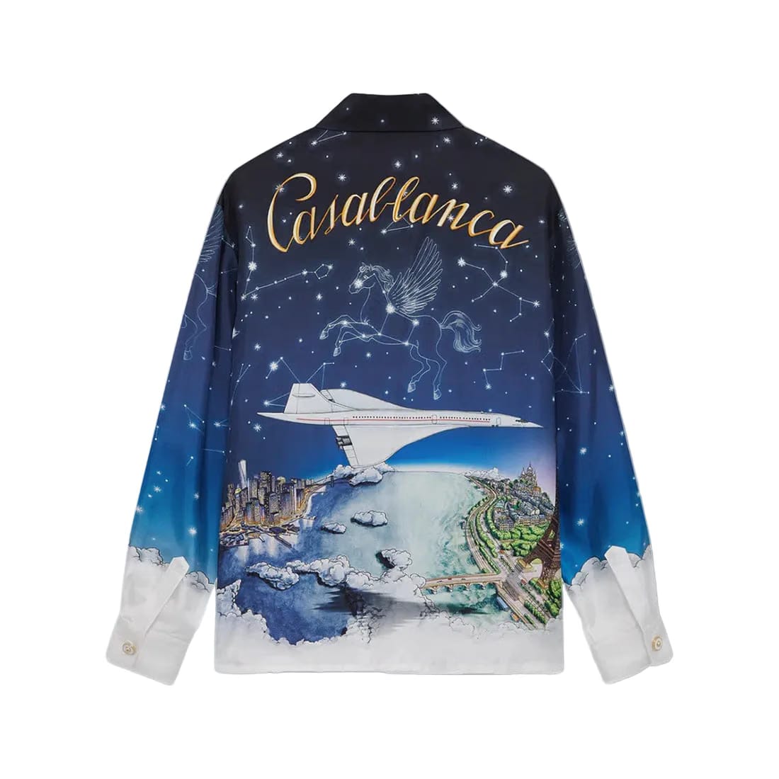 Casablanca Classic Long Silk Sleeve Shirt 'Vol De Nuit'
