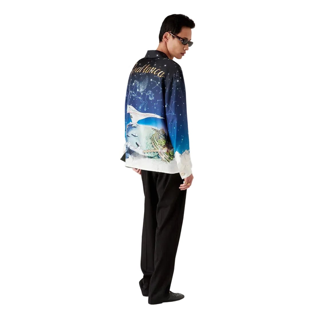 Casablanca Classic Long Silk Sleeve Shirt 'Vol De Nuit'
