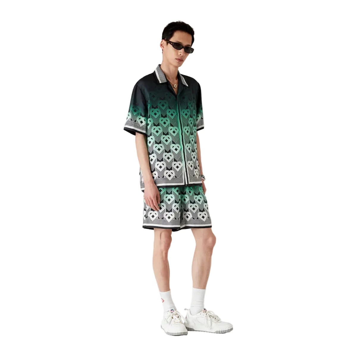 Casablanca Drawstring Silk Shorts Heart Monogram 'Gradient'