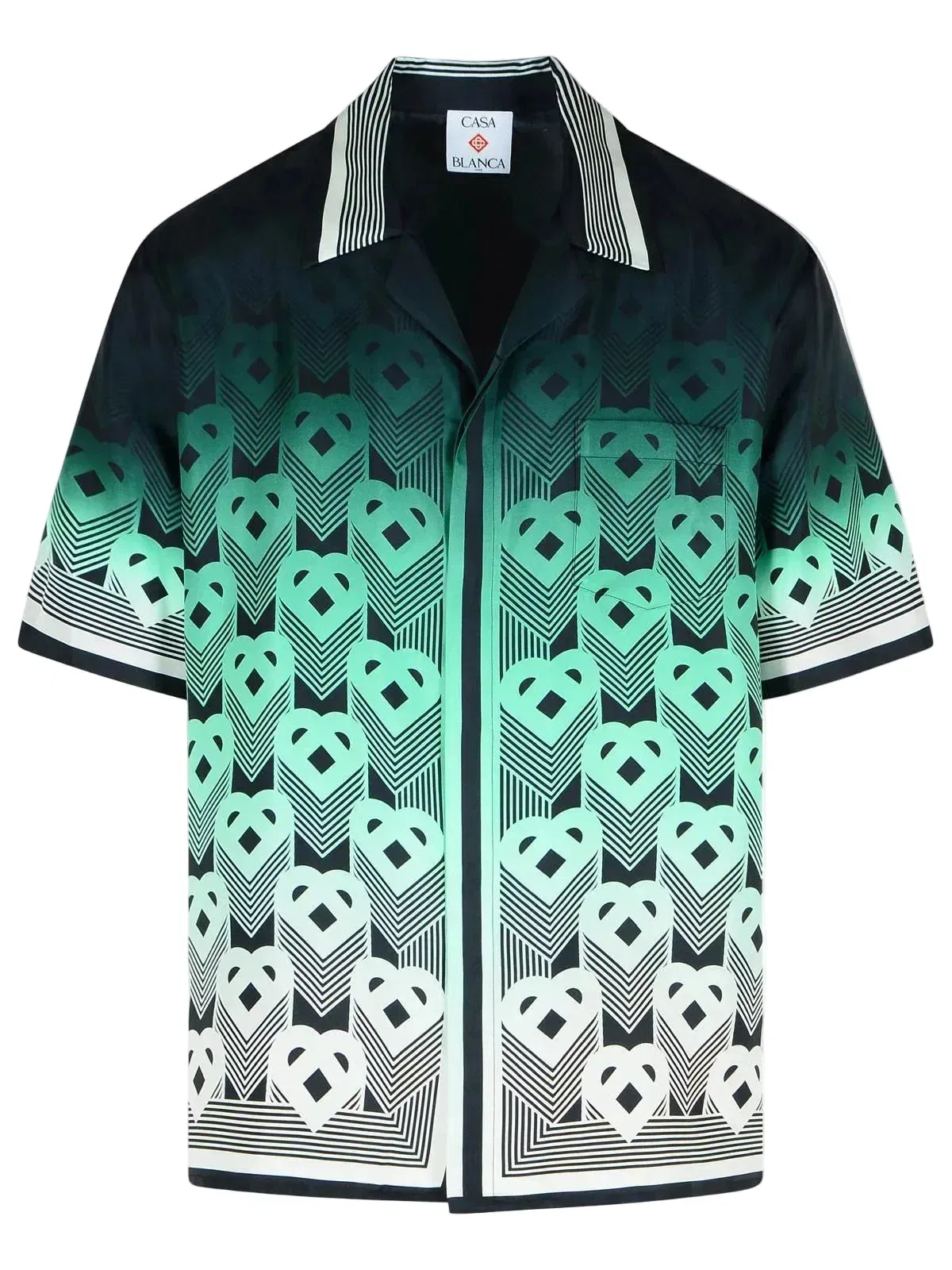 Casablanca Drawstring Silk Shirt Heart Monogram 'Gradient'