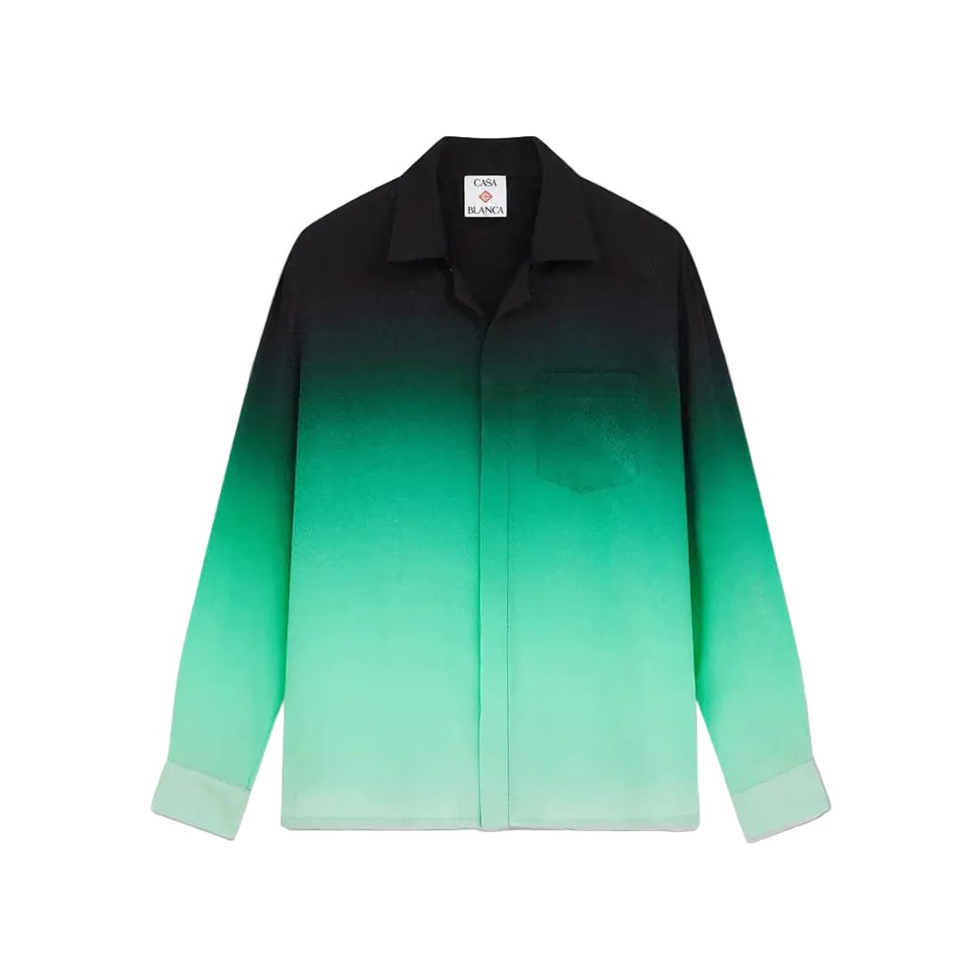 Casablanca Gradient Ping Pong Jacquard Long Sleeve Silk Shirt 'Green Black'