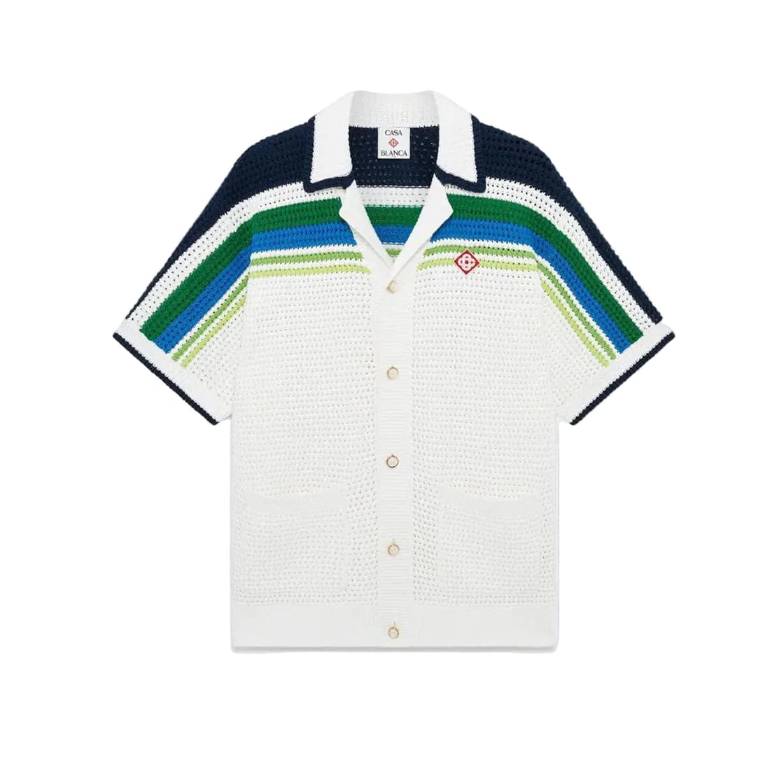 Casablanca Stripe Knit Shirt 'White Blue'