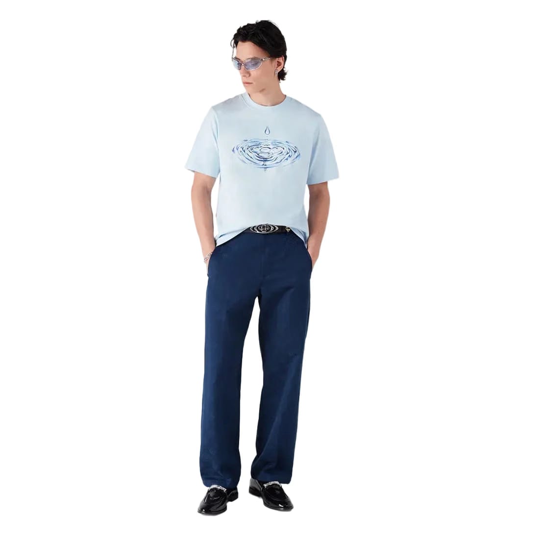 Casablanca Drip Logo Classic Tee 'Pale Blue'