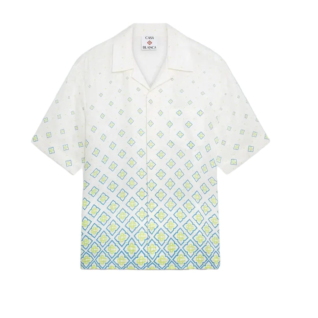 Casablanca Short Sleeve Linen Shirt Degrade Monogram 'White'