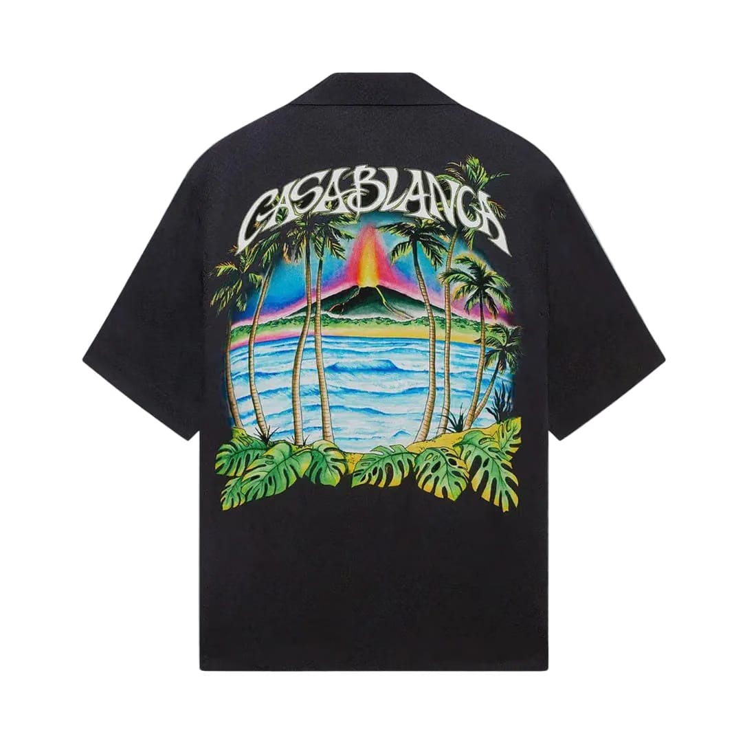 Casablanca Volcano Short Sleeve Silk Shirt 'Black'