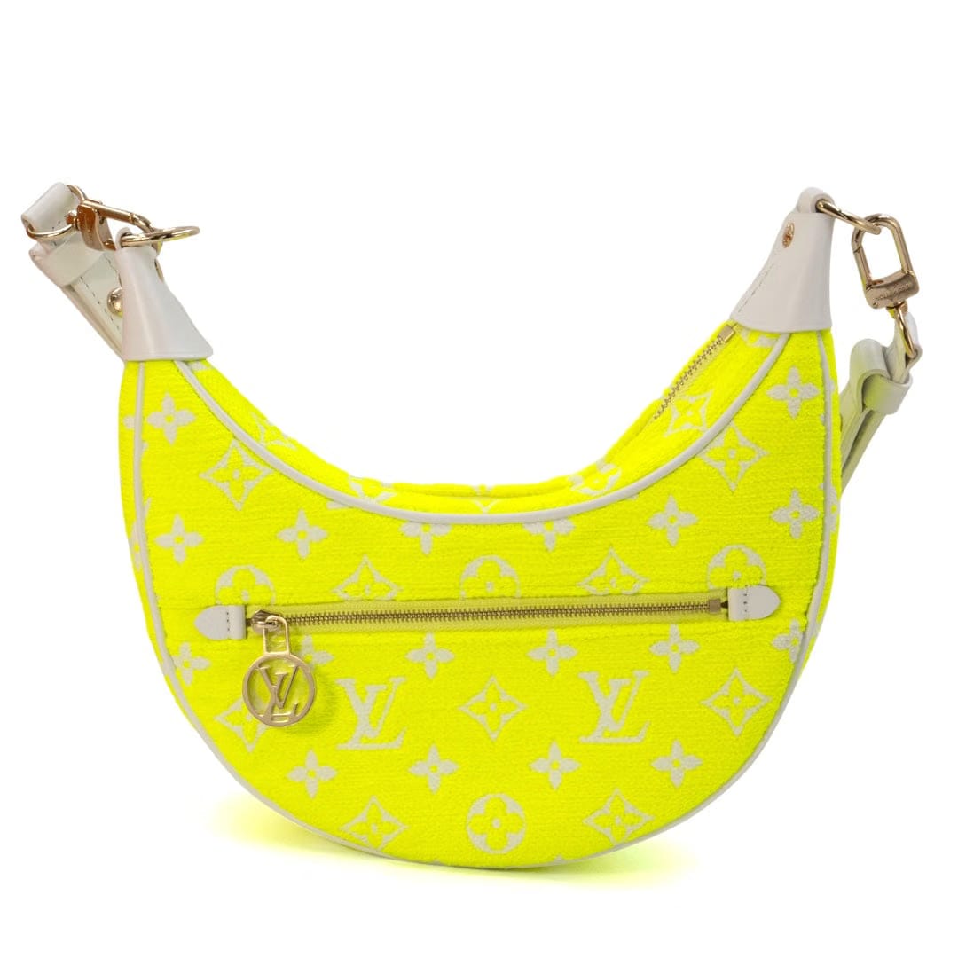 Louis Vuitton Monogram Jacquard Chain Neon Yellow Shoulder Bag with Gold Tone Hardware