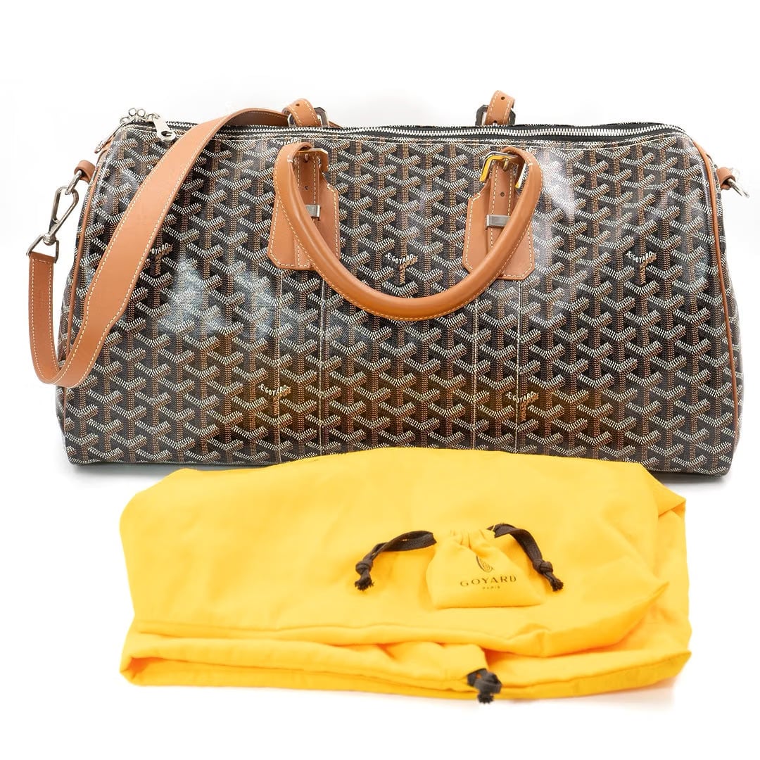 Goyard Boston 45 Tote Bag in Noir et Naturel