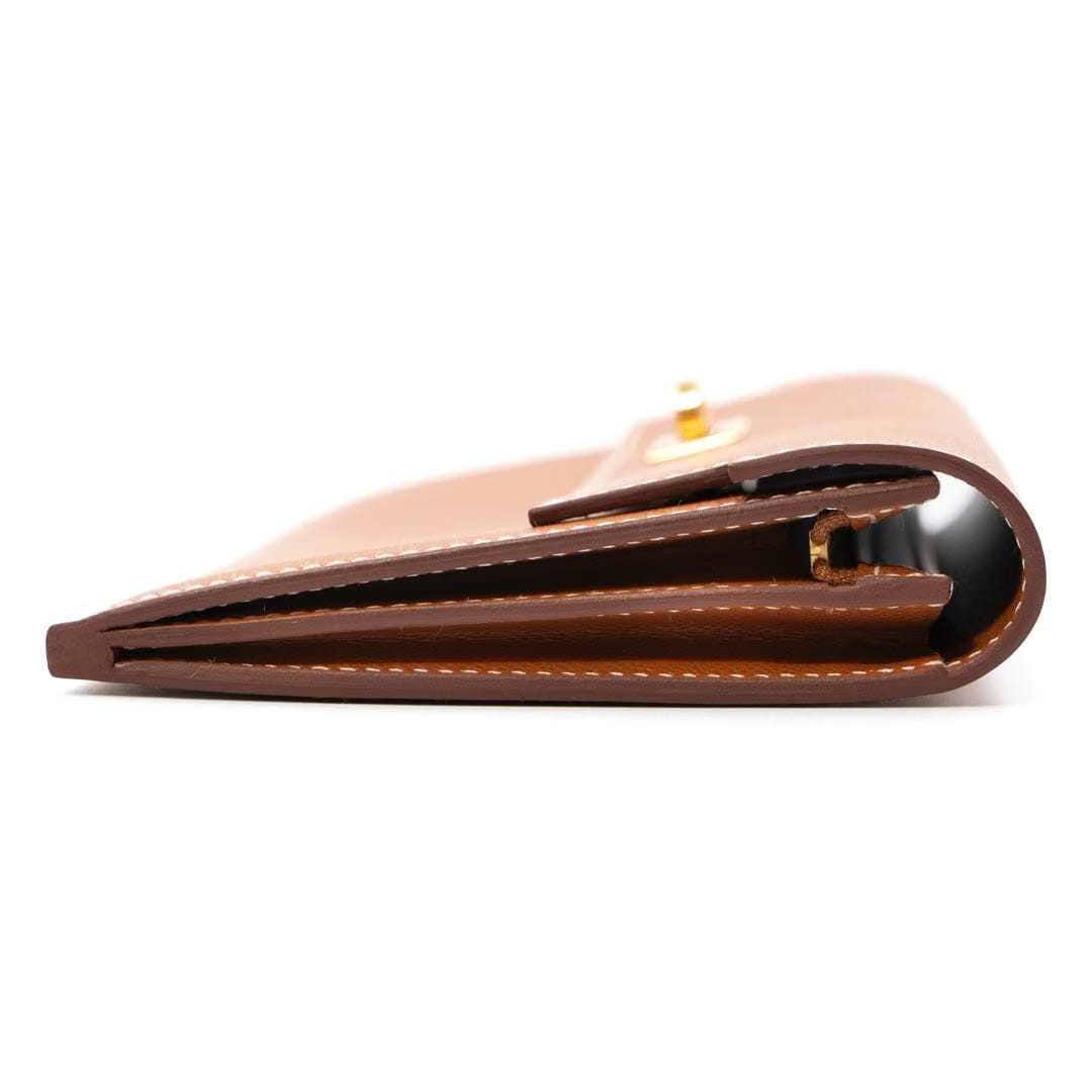 Hermès Kelly Pocket Long Wallet in Gold Madame Calfskin with Gold Hardware