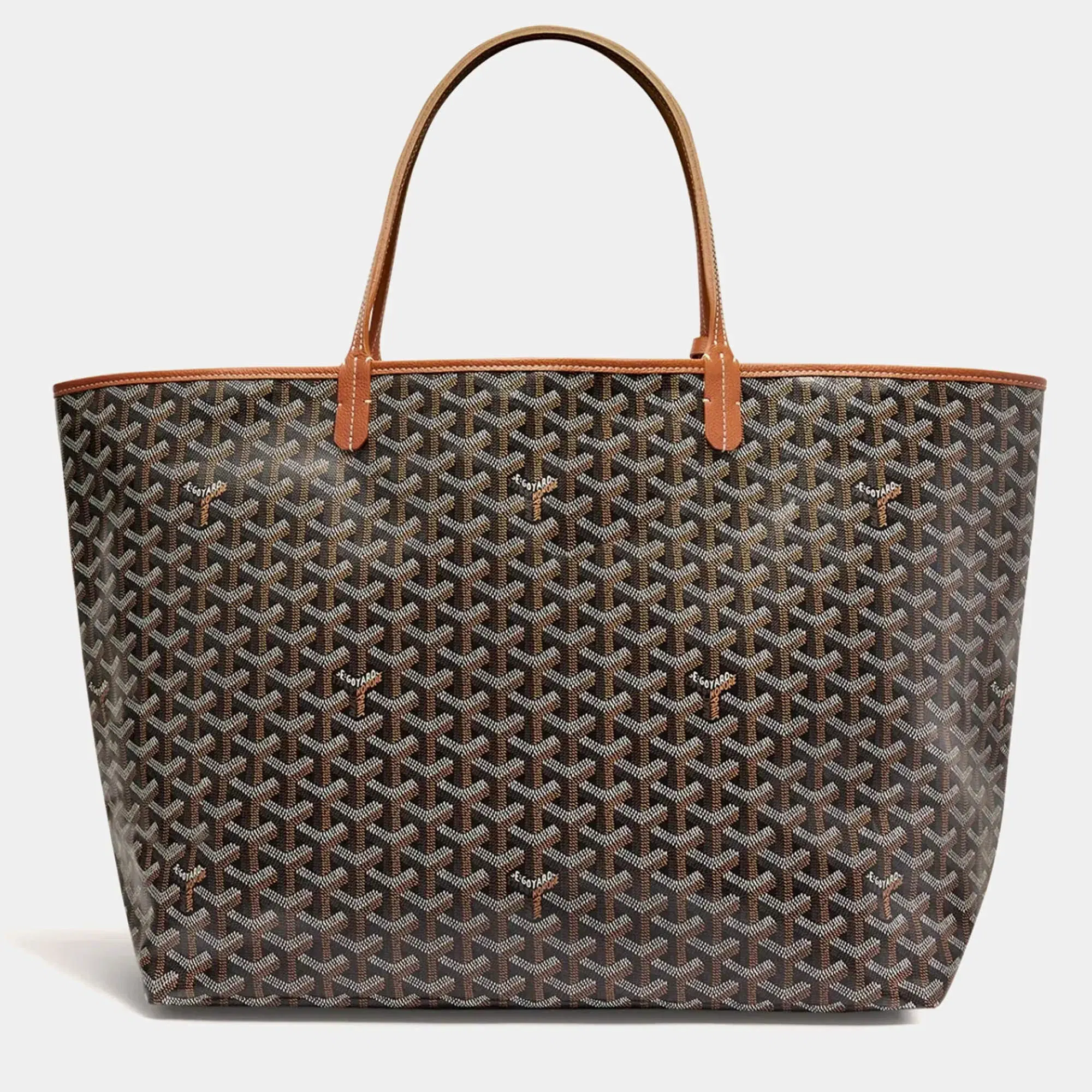 Goyard Black & Tan Goyardine Coated Canvas and Leather Saint Louis GM Tote Bag