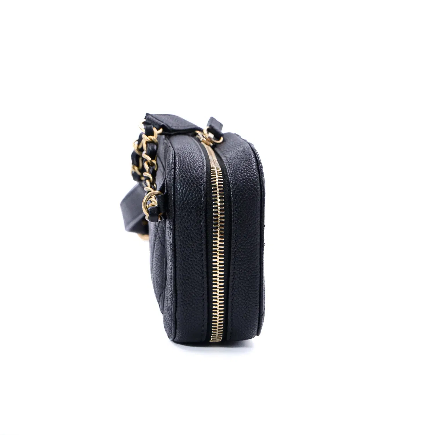 Chanel Black Quilted Caviar Leather chic Affinity Belt Bag