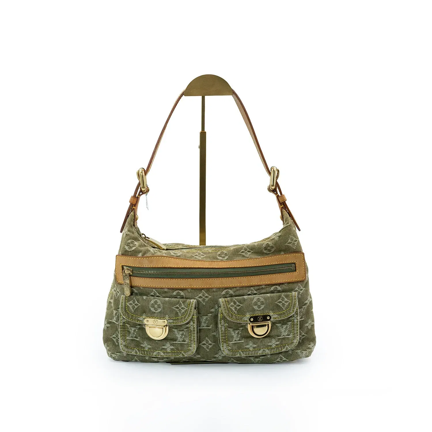 Louis Vuitton Green Monogram Denim Buggy PM Shoulder Bag