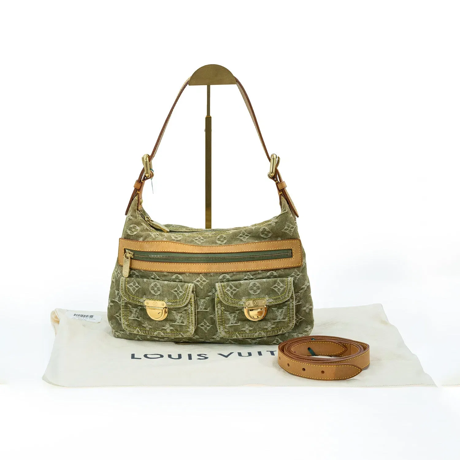 Louis Vuitton Green Monogram Denim Buggy PM Shoulder Bag