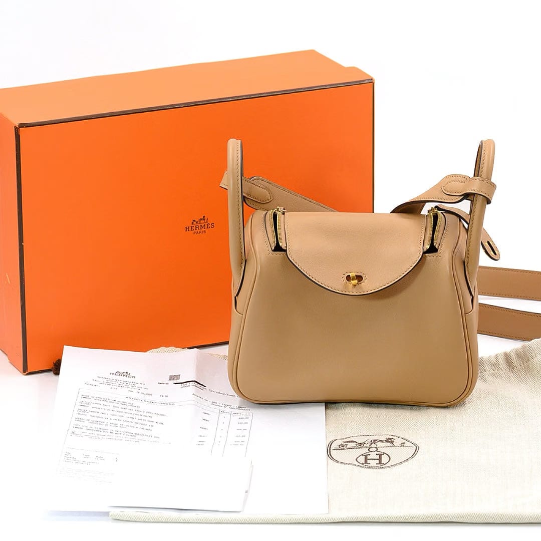 Hermès Chai Color Swift Leather Mini Lindy 20 Shoulder Bag