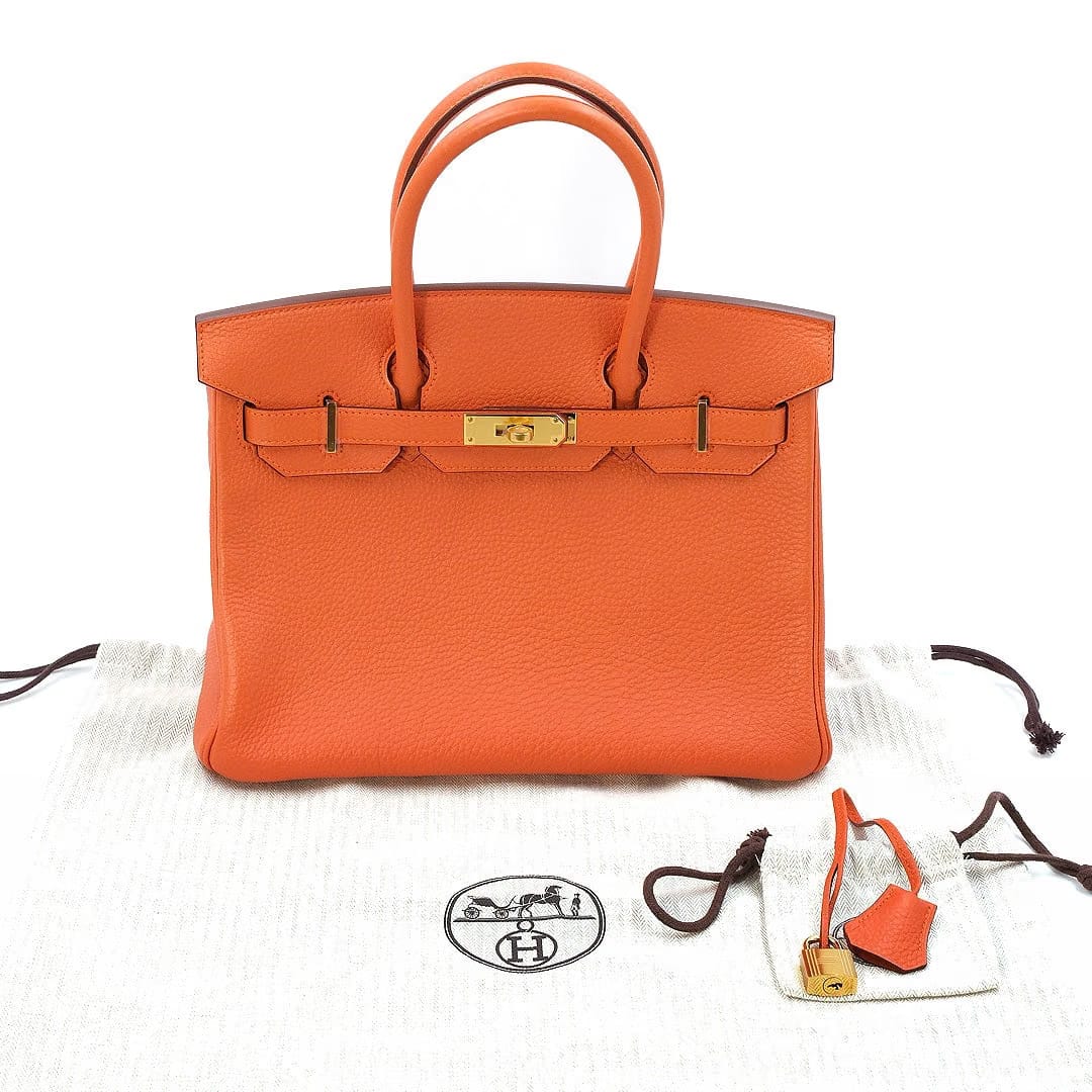 Hermès Birkin 30 Orange Togo Leather with Gold Hardware Handbag