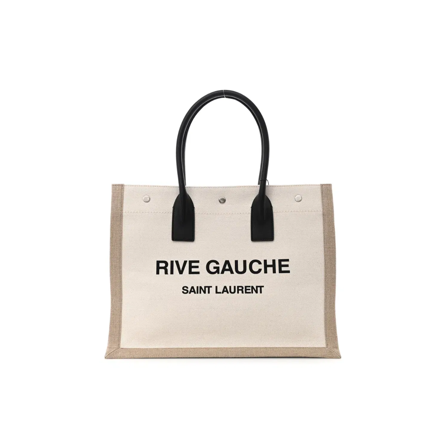 Saint Laurent Linen Calfskin Rive Gauche Tote Bag