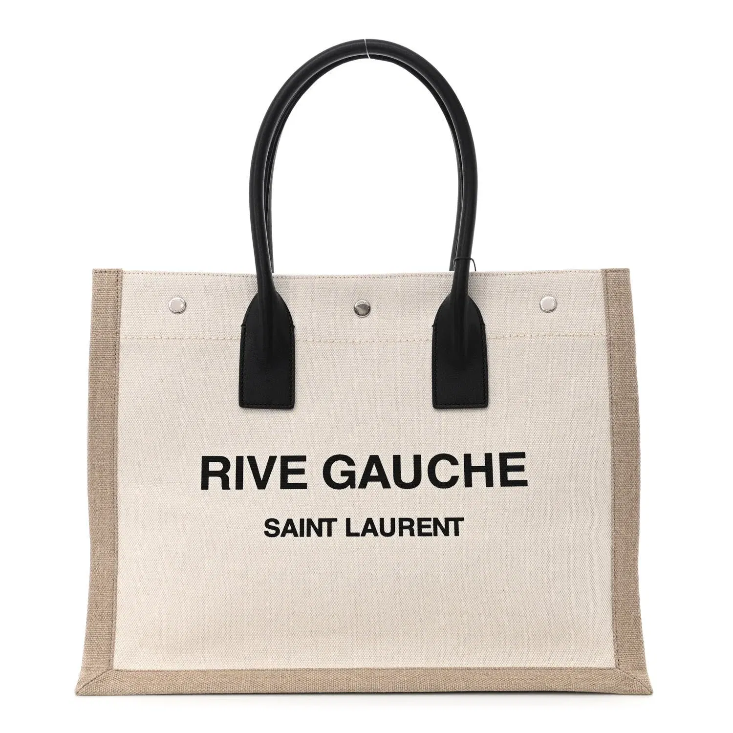 Saint Laurent Linen Calfskin Rive Gauche Tote Bag