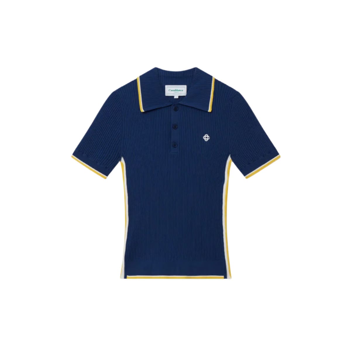 Casablanca Knit Rib Polo Shirt 'Navy'