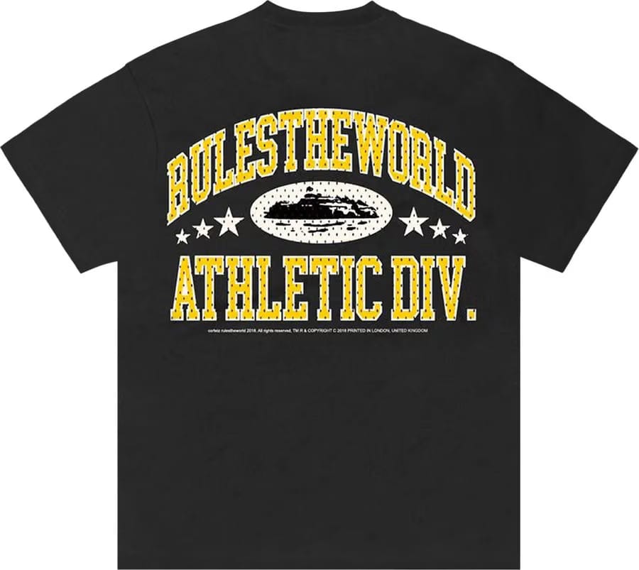 Corteiz RTW Athletic Division Tee 'Black Yellow'