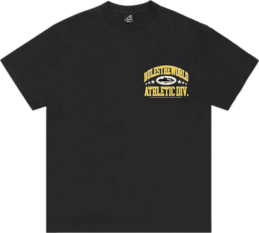 Corteiz RTW Athletic Division Tee 'Black Yellow'