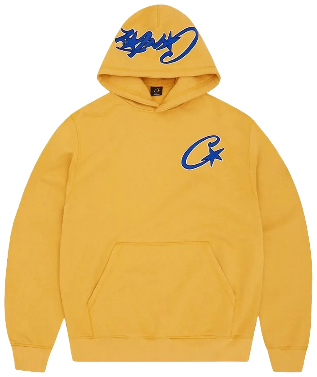 Corteiz Satin C Star Applique Hoodie 'Mustard'