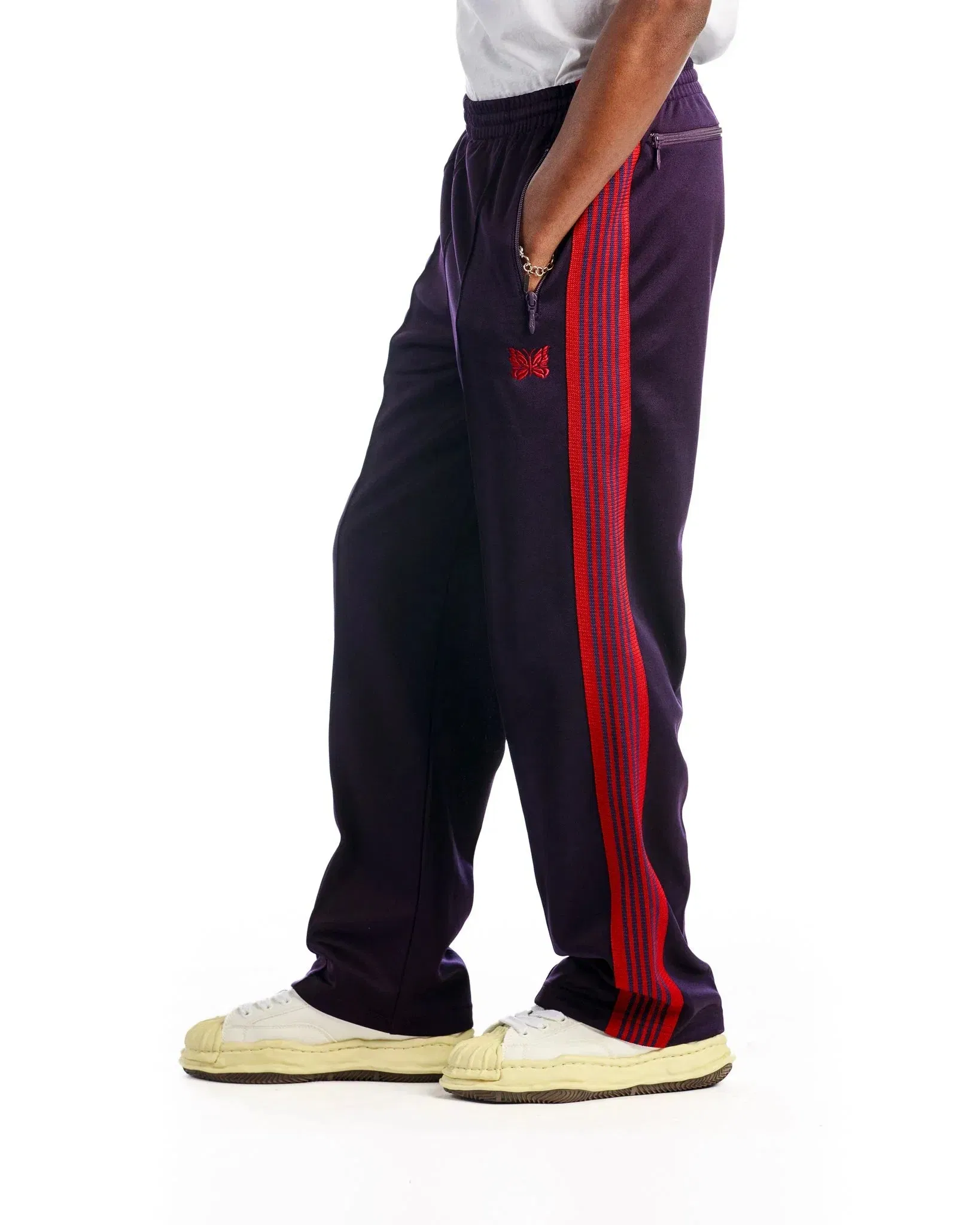 Needles Track Pants Narrow Poly Smooth 'Purple Red'