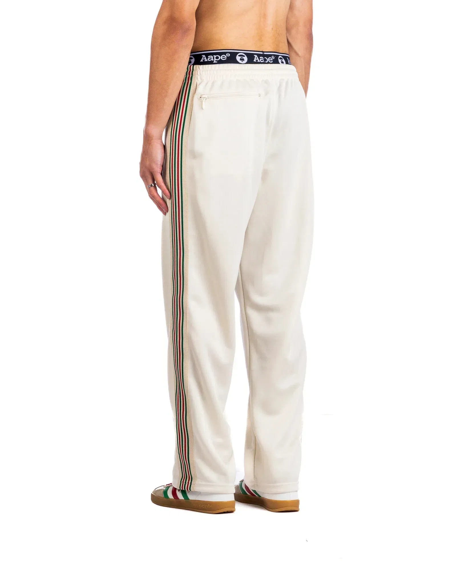 Needles Track Pant Poly Smooth 'Ecru Green Red' Exclusive