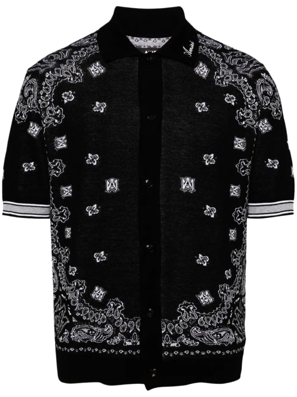 Amiri Cotton Bandana Polo Shirt 'Black'