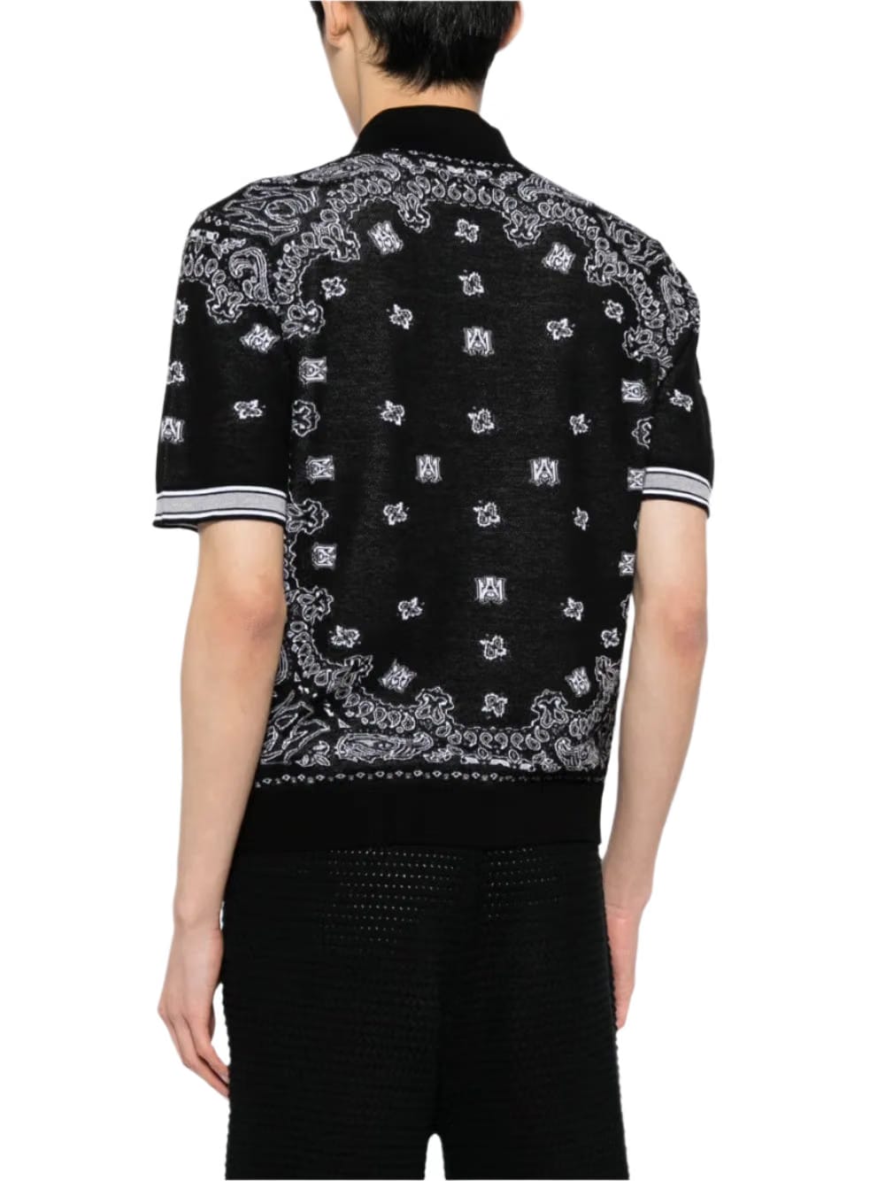 Amiri Cotton Bandana Polo Shirt 'Black'