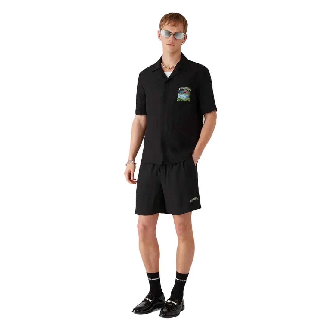 Casablanca Volcano Silk Shorts 'Black'