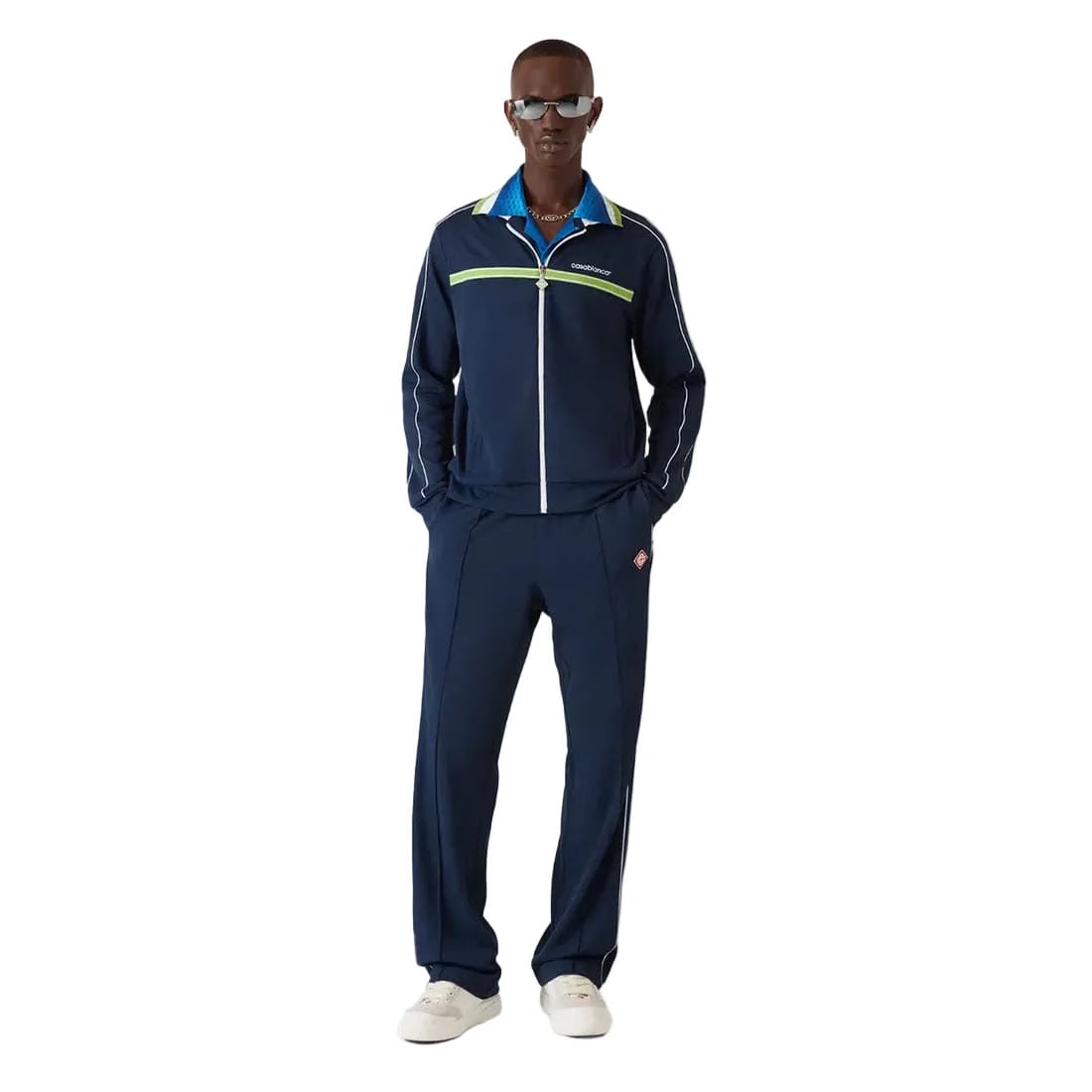 Casablanca Round Pique Track Pants 'Navy'