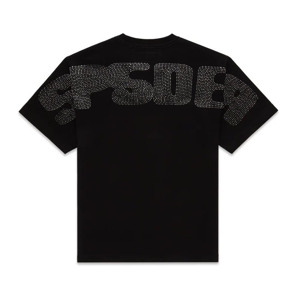 Sp5der Rhinestone Silk Tee 'Black'