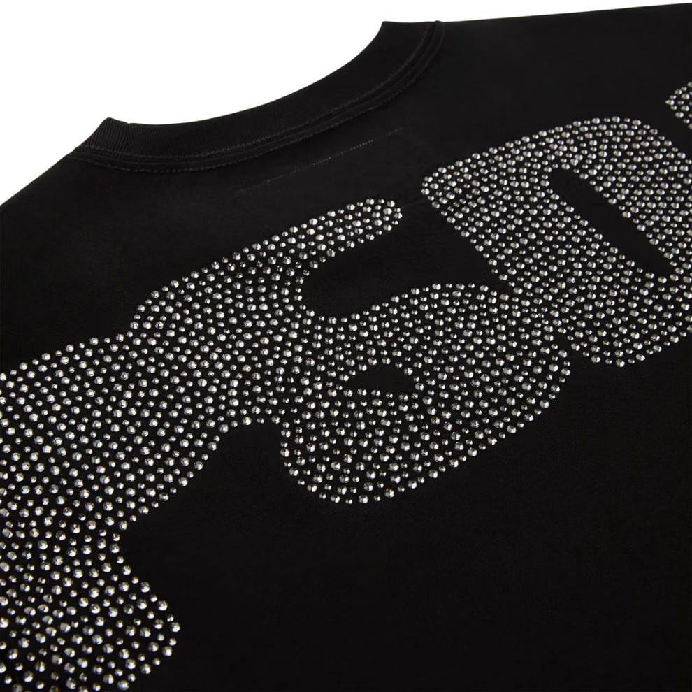 Sp5der Rhinestone Silk Tee 'Black'