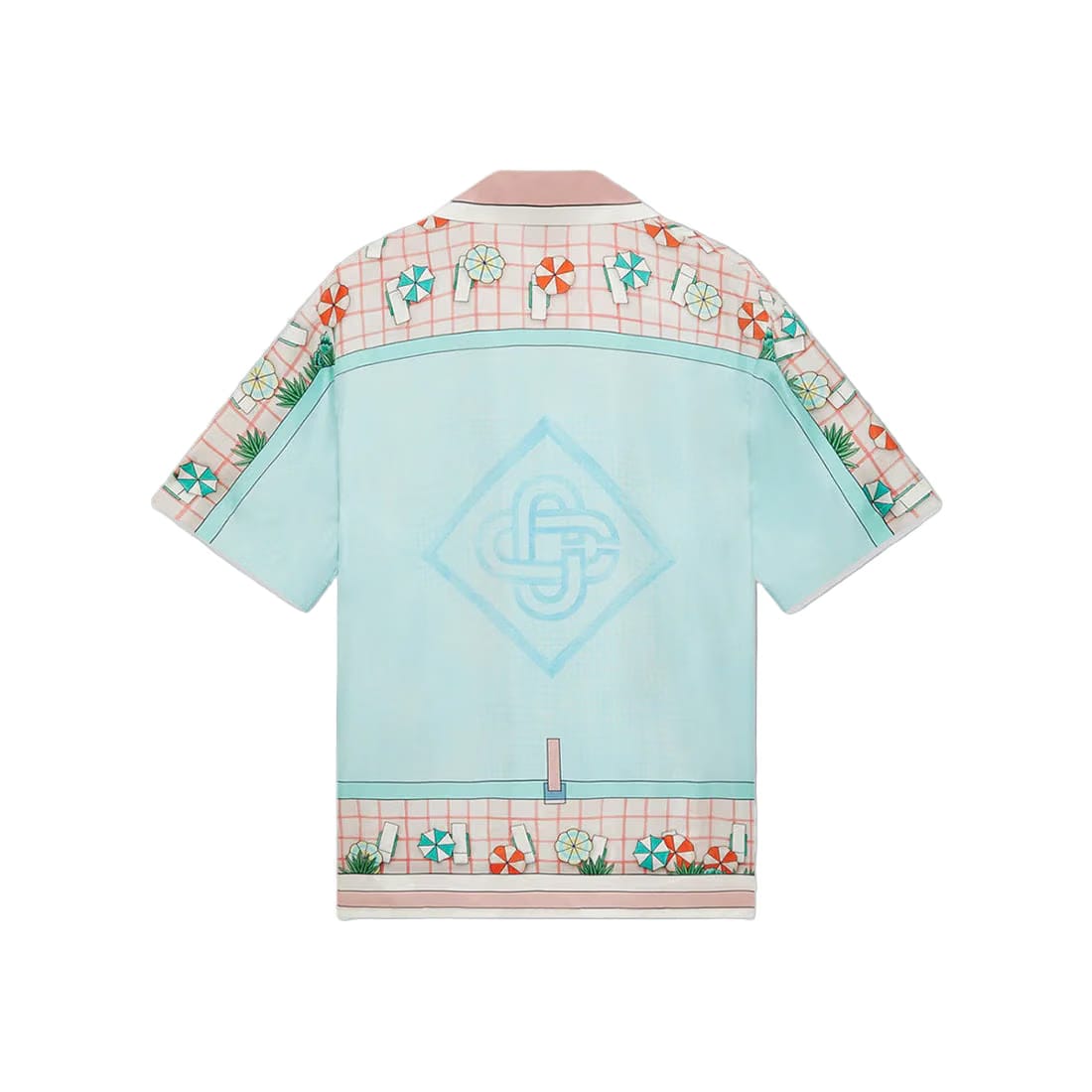 Casablanca Cuban Collar Silk Short Sleeve Shirt Copacabana 'Pink'